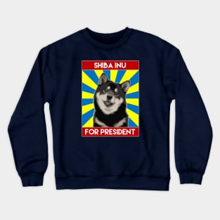 Shiba Inu For President (Black) Crewneck Sweatshirt